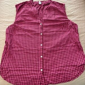 Country Checkered Sleeveless Blouse